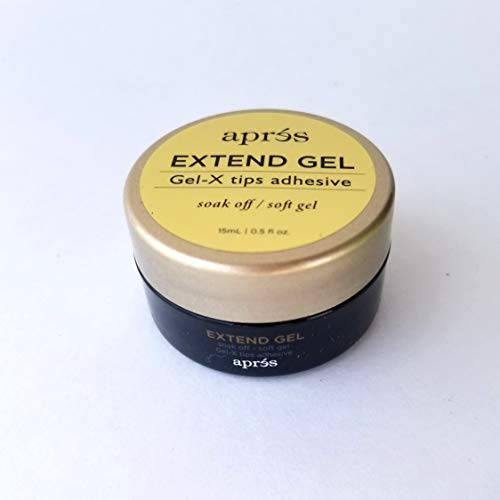 Apres Nail Extend Gel Soak Off | Soft Gel, Gel-X Tips Adhesive 15ml / 0.5oz | Premium Quality | Jar Edition | Easy application/ applicator Easy removal