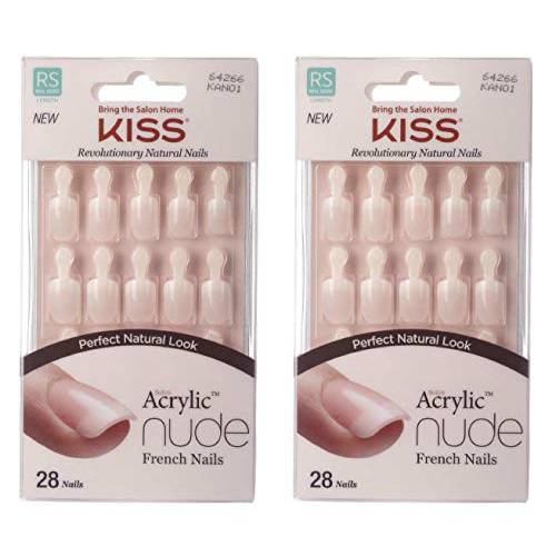 KISS Salon Acrylic Nude 28 Nails (2 PACK, KAN01)