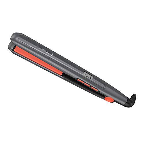 Remington S5500TA 1 Anti-Static Flat Iron with Floating Ceramic Plates and Digital Controls, Hair Straightener, Grey/Coral