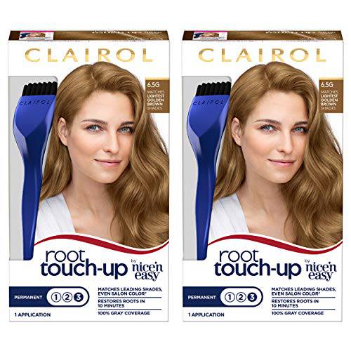 Clairol Root Touch-Up by Nice’n Easy Permanent Hair Dye, 6.5G Lightest Golden Brown Hair Color, 1 Count(Pack of 2)