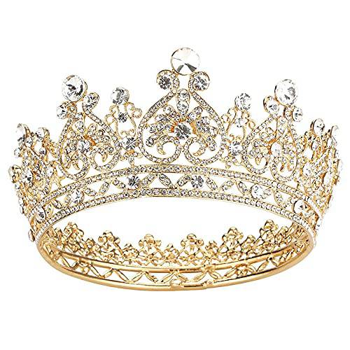 Makone Gold Crowns for Women Crowns and Tiaras Hair Accessories for Birthday Wedding Prom Bridal Party Halloween Costume Christmas Gifts
