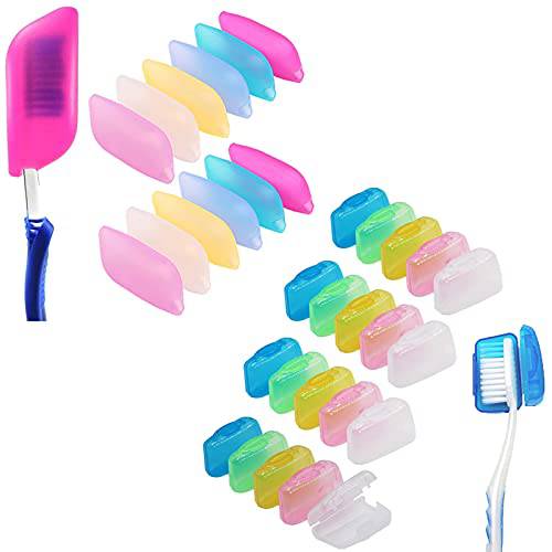 V-TOP 20 Pack Toothbrush Covers + 12 Pack Silicone Toothbrush Covers