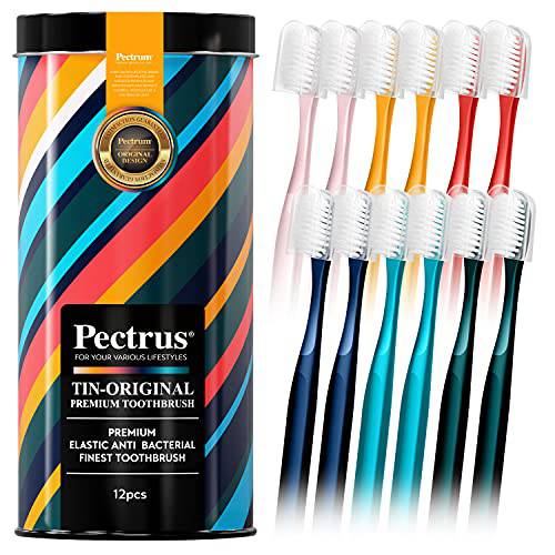 PECTRUS Extra Soft Manual Toothbrushes for Adults, Regular Size Head, Paper Package, Ultra Soft Toothbrushes for Adults & Elders, Sensitive Teeth and Receding Gums, Pack of 6 (Medium)