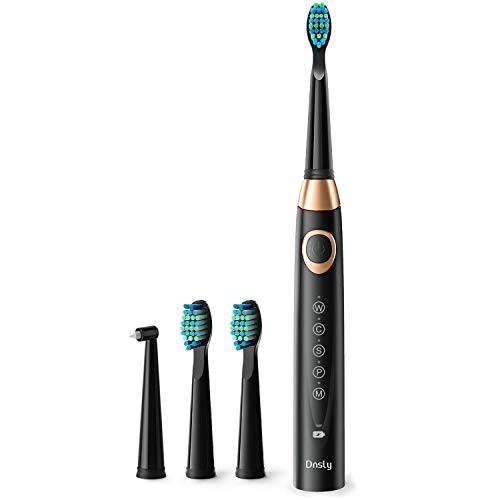 Dnsly Ultrasonic Electric Toothbrush for Adults , Battery Electric Toothbrushes , 8 Sonic Toothbrush Heads , 5 Modes with Smart Timer , 2 Hours Charge for 30 Days Use