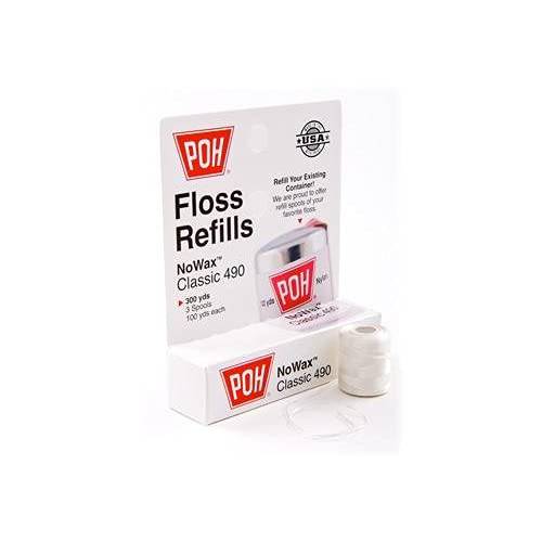 POH Floss Refills NoWax Classic 490 300yds (3 Spools, 100yds each)