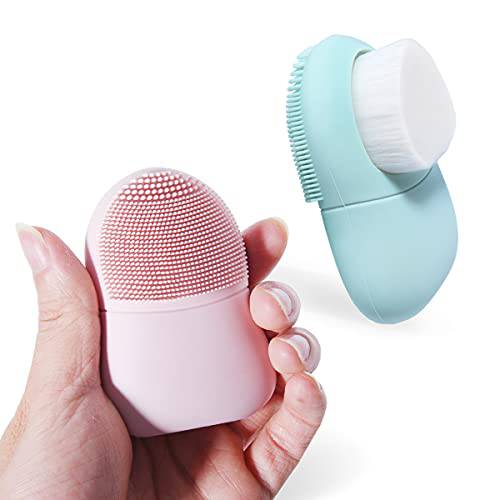 Spove Silicone Facial Cleansing Brush Double-Sided Soft Face Cleaning Brushes Deep Massage Proe Remover 2packs