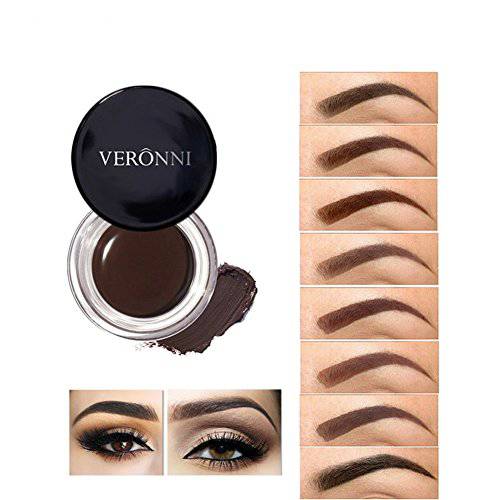 VERONNI Eyebrow Cream,Brow Color Long Lasting Waterproof Eyebrow Pomade Gel,Eyebrows Enhancers Smooth Eye Brow Makeup 0.75oz（01 Dark Brown)）