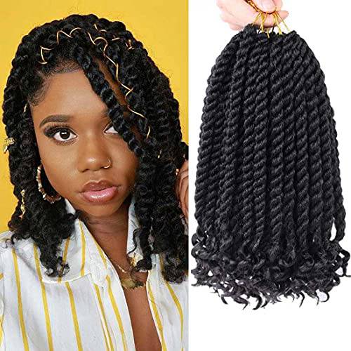 12 Inch Crochet Braids Senegalese Twist Crochet Hair For Black Women 6 Pack Havana Twist crochet hair With Curly Ends 1B…