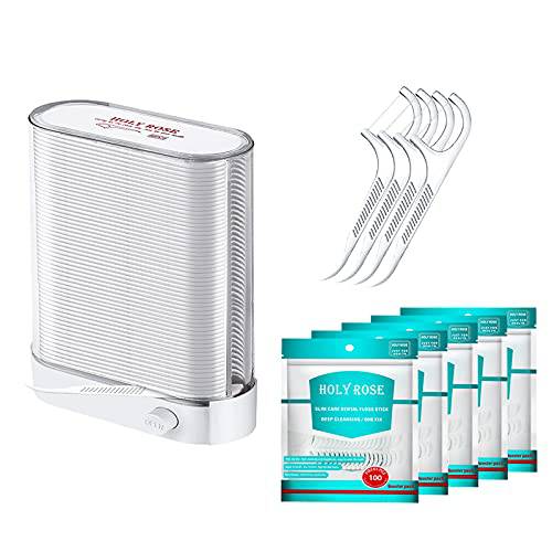 Dental Floss Picks Holy Rose Pop Up Flossers White Dispenser, with Adult Flossing Sticks 88 Count,No Fragrance Smell，Sealed Storage,Cleaning Teeth More Hygienic