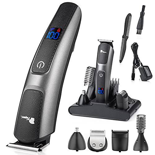 Fagaci Gentle with Skin 5 in 1 Hair Trimmer, Waterproof Ball Trimmer for Men with Turbo Speed, Quick Charge Body Hair Trimmer for Facial, Pubic, Groin, Electric Hair Beard Trimmer for Men Professional