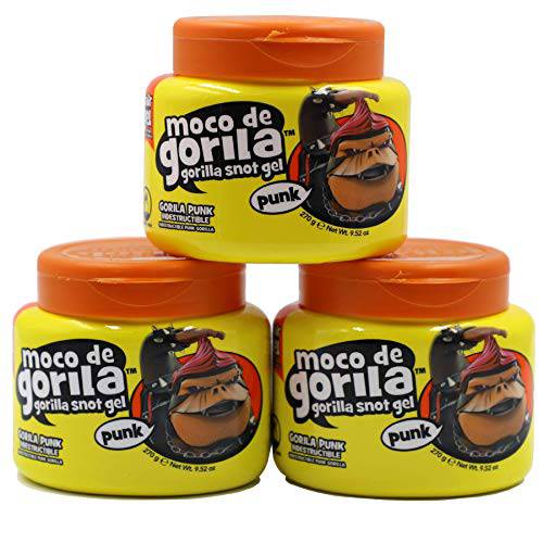 Moco de Gorila Snot Hair Styling Gel gives your Hairstyle a Long-Lasting Effect, Reactivate with Water, High Fixation, 9.52 Oz, Pack of 3