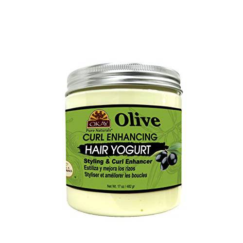 Olive Curl Enhancing Hair Yogurt For Styling&Curl Enhancing For Smooth,Glossy,Frizz Free,Strong&Well Defined Curls Alcohol,Sulfate,Paraben Free Made in USA 17oz