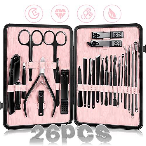 Nail Clipper Set-12pcs Manicure Kit,Sharp and Portable Travel Nail Kit,Professional Pedicure Tools with Manicure Set,Stainless Steel Nail Cleaning Kit Suitable for Toenail Fingernail - Green WEKEY