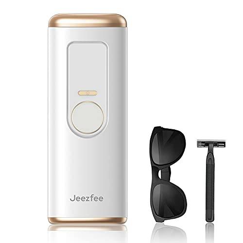 Permanent Hair Removal for Women, Jeezfee Hair Removal Device, at-Home Painless Hair Removal on Armpits Legs Arms Face Bikini line (Elegant White)