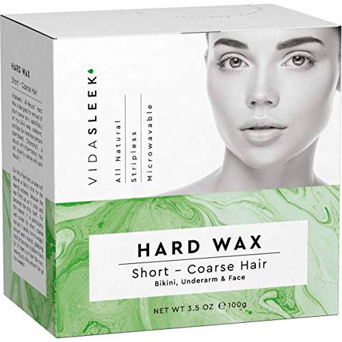 Hard Wax Kit: Face, Underarms, Bikini Hair Remover - Brazilian & Bikini Wax Kit - Wax Hair Removal For Women - Specifically For Coarse Hair - At Home Waxing Kit With Hard Wax