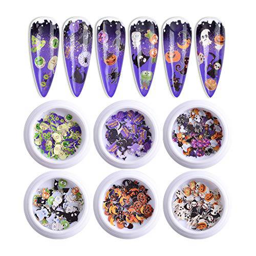 WEILUSI Nail Art 3D Halloween Sequin Acrylic Paillettes Holographic Glitter Wood Chips Flakes Manicure Tips for Women Nails Decoration Halloween Nail Design Craft
