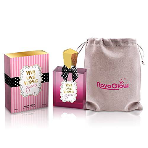 Viva Las Vegas Sweet - Eau de Parfum Spray Perfume, Fragrance For Women - Daywear, Casual Daily Cologne Set with Deluxe Suede Pouch- 3.4 Oz Bottle- Ideal EDP Beauty Gift for Birthday, Anniversary
