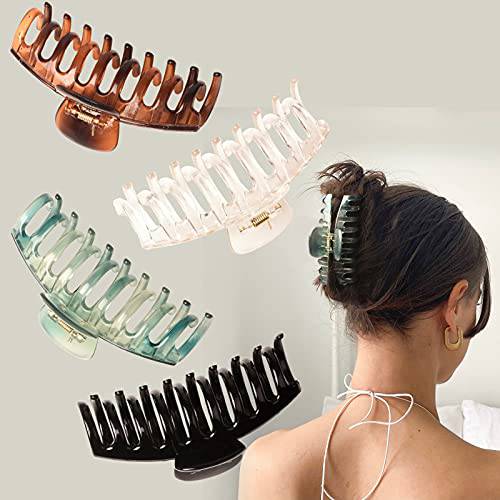 Smilco Large Claw Clips For Thick Hair, Large Hair Claw Clips for Women 6 Pcs Large Claw Hair Clips in 4.33 Inch,Strong Hold Matte Big Hair Claw Clips