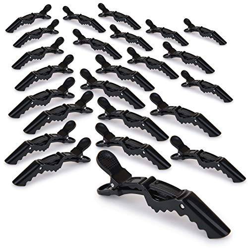 Deke Home Women Styling Hairclip - 24 pcs Plastic Alligator Hair Sectioning Clips - Durable alligator hair clip with nonslip grip & wide gator big teeth for easy styling thick/thin