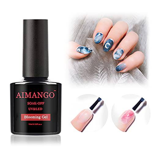 AIMANGO Blooming Gel Nail Polish Clear Blooming Gel Polish Soak Off UV LED Blossom Gel Nail Polish Nail Lacquer for Spreading Effect, Marble, Natural Stone, Watercolor, Floral Print Nail Art Manicure
