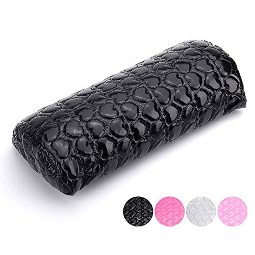 Nail Pillow Hand Rest for Nails, Washable PU Leather Nail Armrest Detachable Manicure Hand Pillow Cushion Nail Art Accessories Tool for Nails Tech (Black)