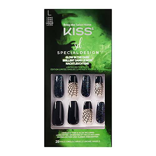 Kiss Halloween Special Design Nails - Shake UR Bones, Long Length, Coffin Shape, 28 Fake Nails