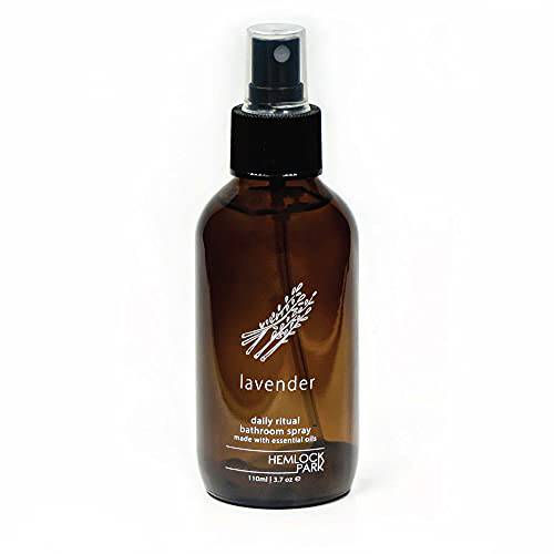 Hemlock Park Bathroom & Toilet Spray | Essential Oils Naturally Stop Odors (Lavender, 4 oz Glass Spray)