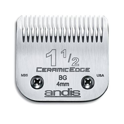 Andis 63015 Stainless-Steel with Ceramic Edge Carbon-Infused Detachable Clipper Blade - Compatible with Most Andis Series Clippers for Close Cutting & Styling- Size 1-1/2, 5/32 Cut Length, Chrome