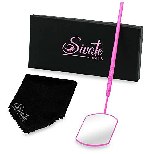 SIVOTE Lash Mirror for Eyelash Extensions UPGRADED DESIGN, Pink
