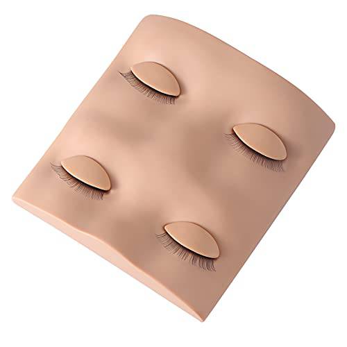 Embagol 2 Pairs Replaced Eyelids Makeup for Training Head Removable Realistic Eyelids Eyelash Training Practice Soft-Touch Rubbe