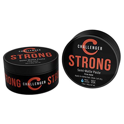 Challenger Men’s Strong Semi-Matte Paste, Combo | Super Firm All-Day Hold, Water Based, Clean & Subtle Scent, Travel Friendly | Slick Finish | Easy Rinse, Mega Hold, Premium Hair Styling Product