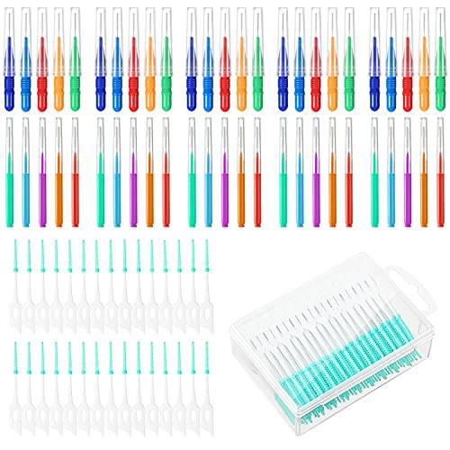 350 Pieces Floss Braces Brush Interdental Brush Teeth Toothpicks Cleaners Soft Dental Flosser Picks Refill Dental Cleaning Tool for Adult Tooth Clean (Mixed Color)