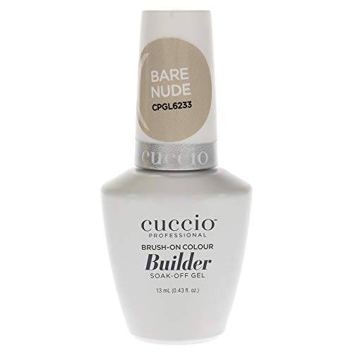 Cuccio Pro Brush-On Colour Builder Soak-Off Gel - Calcium Enriched - Easy Brush-On - Perfect Light Color - Reinforce, Build, Shape And Extend The Natural Nail - Bare Nude - 0.43 Oz Nail Polish