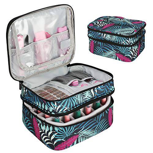 Adelane Double Layer Nail Polish Organizer Bag - Holds 30 Bottles (15ml/0.5 fl.oz), Nail Polish Carrying Case, Travel Storage Case for Nail Polish and Manicure Accessories (Bag Only)