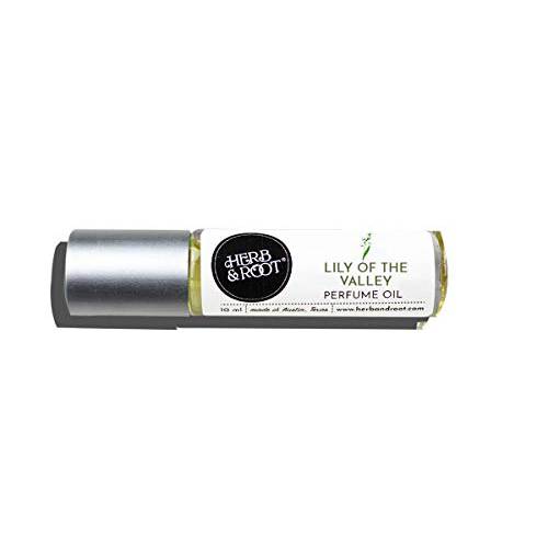 Lily of the Valley Perfume Oil Roll On (Rollerball) by Herb & Root, 10 ml, Alcohol Free Floral Perfume for Women