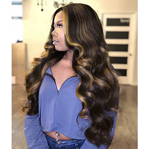 AISI HAIR Long Wavy Black Wigs for Women 28 Inch Body Wave Wig Synthetic Side Part Wigs Natural Looking Heat Resistant Full Wig Daily