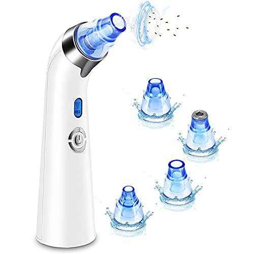 Blackhead Remover Pore Vacuum - Facial Pore Cleaner - Electric Acne Comedone Whitehead Extractor Tool w/5 Suction Power, 4 Probes, USB Rechargeable Blackhead Vacuum Removal Kit for Women & Men (Blue)