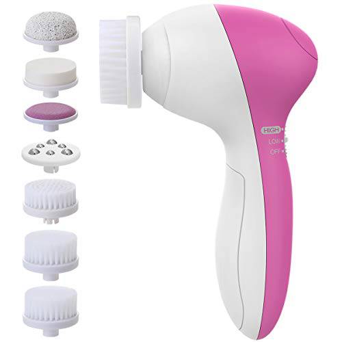 Facial Cleansing Brush Face Scrubber: Electric Exfoliating Spin Cleanser Device Waterproof Deep Cleaning Exfoliation Rotating Spa Machine - Electronic Acne Skin Washer Spinning System Christmas Set