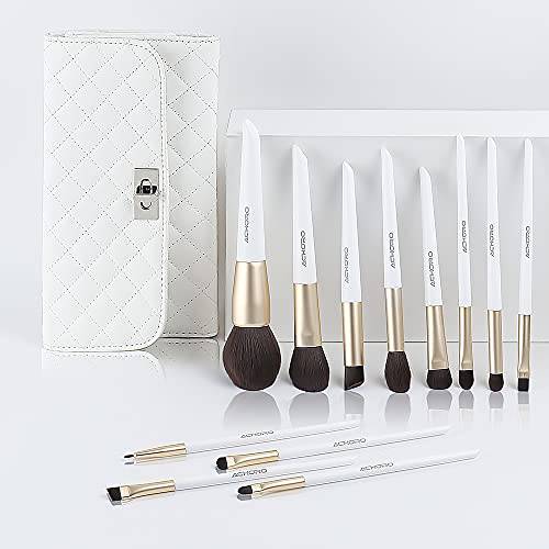ACHORO 12 Pieces Soft Makeup Brush Set - Premium Quality Cosmetic Brushes for Foundation, Powders, Concealer, Blush, Highlighter, Eye shadow & Eyebrows – Personal & Professional Makeup Brushes Set (Black)