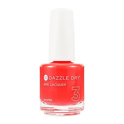 Dazzle Dry Nail Lacquer (Step 3) - Galactic Fire - A semi-sheer bright orangey red. (0.5 fl oz)
