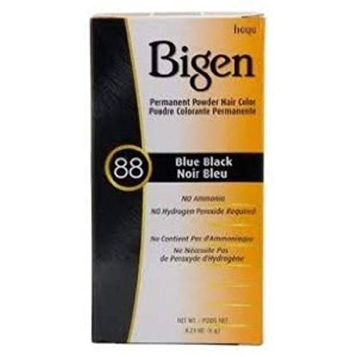Bigen Permanent Powder Hair Color 88 Blue Black 1 ea (Pack of 4)