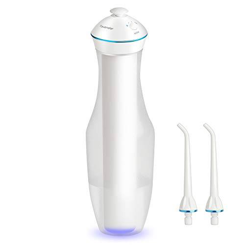 Tovendor Water Flossers for Teeth Cleaning, 280ML Electric Oral Irrigator with 2 Tips, Soft for Sensitive Teeth and Braces, Low Noise Design for Travel, Office and Home Use