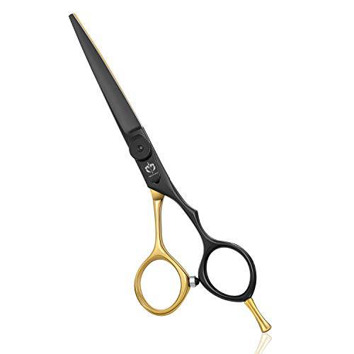 Professional Barber Hair Scissors 6 Inch Sharp Hair Shear Gold Titanium Coating Lightweight Haircut Shear for Men and Women