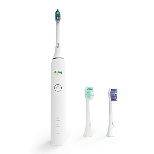 GRISHKO Poby Electric Toothbrush for Adults - Rechargeable Clean Tooth Brush Charge for 2 Hours Using 55 Days with 3 Modes and Smart Timer, IPX7 Waterproof Whitening Electric Toothbrush(White)