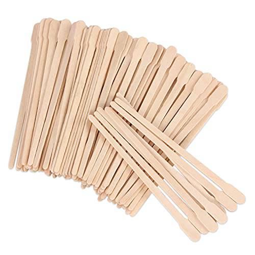 Tachibelle 100 Pieces Wooden Wax Sticks - Body Eyebrow, Lip, Nose Small Waxing Applicator Sticks for Hair Removal and Smooth Skin Professional Spa and Home Use (Pack of 100)