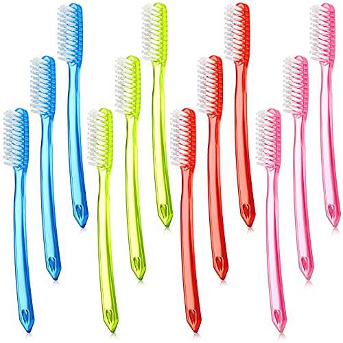 Zopeal Extra Hard and Firm Toothbrush Huge Head Toothbrush Full Head Toothbrush Manual Toothbrush for Cleaning Tooth Stain Whitening Teeth Toothbrush (12 Pieces)