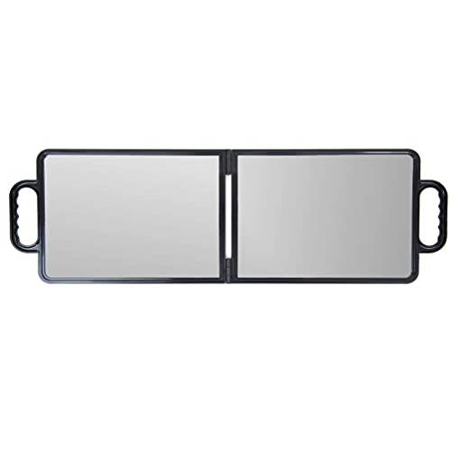 Large Folding Mirror with Double Handle - Rectangular Folded Handheld Mirror with Handles - Haircut Mirror - Salon Mirror