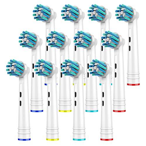 Across Action Toothbrush Heads for Oral B Electric Toothbrush Replacement Heads 12 Pack Compatible with Oral-B Soft Bristles Replacements Brush Heads