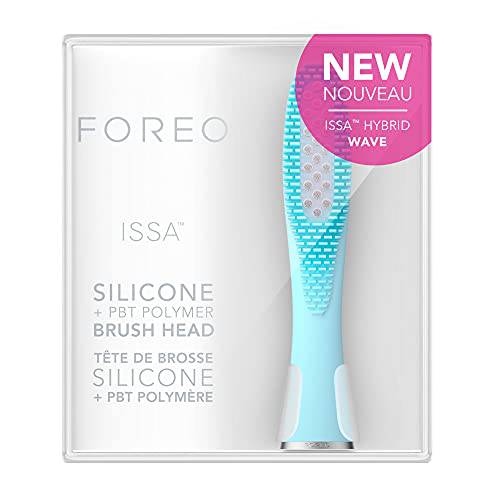 FOREO ISSA Hybrid Wave Brush Head Mint, Medical-Grade Silicone & PBT Polymer Bristles, 6-Months Lasting