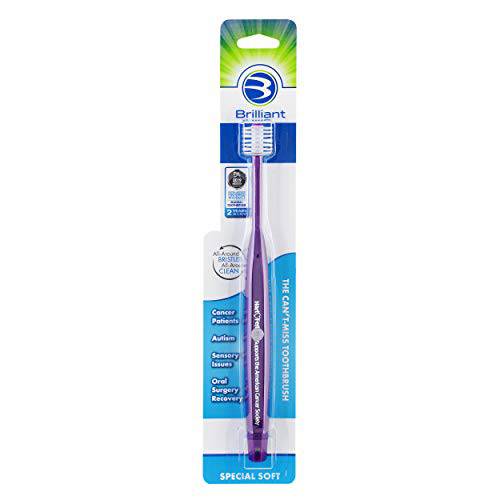 Brilliant Special Soft Toothbrush for Post Chemo, Surgery, Compromised Oral Health, Violet, 1 Count